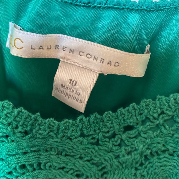 Lauren Conrad LC Emerald Sleeveless Minidress Lace Detail Lightweight Sexy - Picture 4 of 4